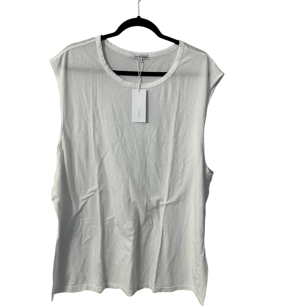 Cotton Citizen Women’s Cotton Scoop Neck Classic Muscle Tank in White Sz XXL NWT